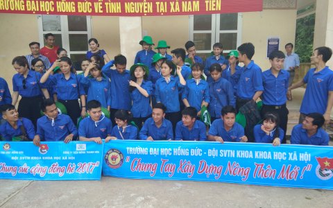 Trường đại học hồng đức về tình nguyện xây dựng nông thôn mới ở xã Nam Tiến 